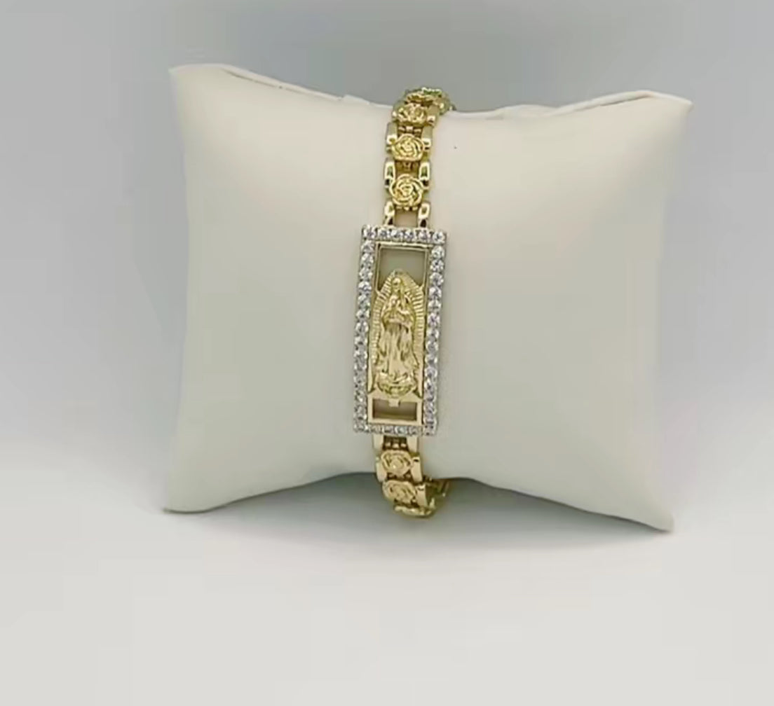 Virgen de Guadalupe zirconia ajustables en 7 and 8m