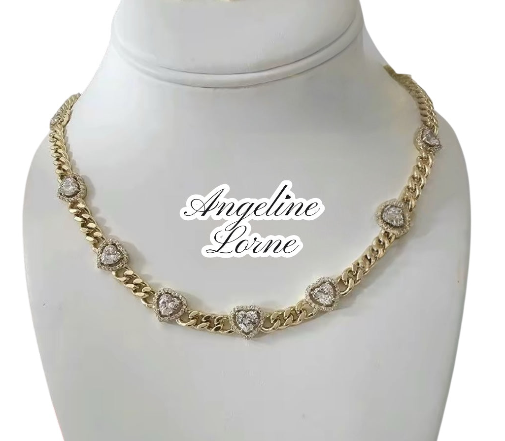 Collar corazón 20 inch Laminated 14k alta calidad