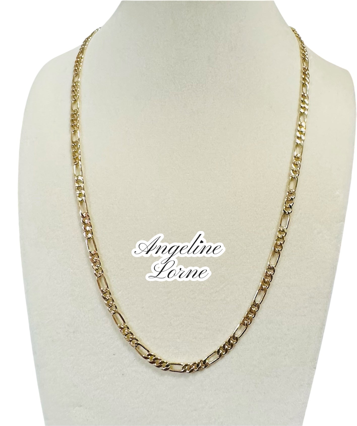 Cadenas cubana , lisa, Paper clip Laminadp 14K
