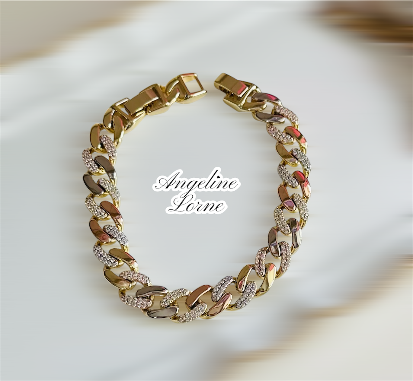 Pulsera 3 oros cubano Laminado 14k Capas Oro real Alta Calidad