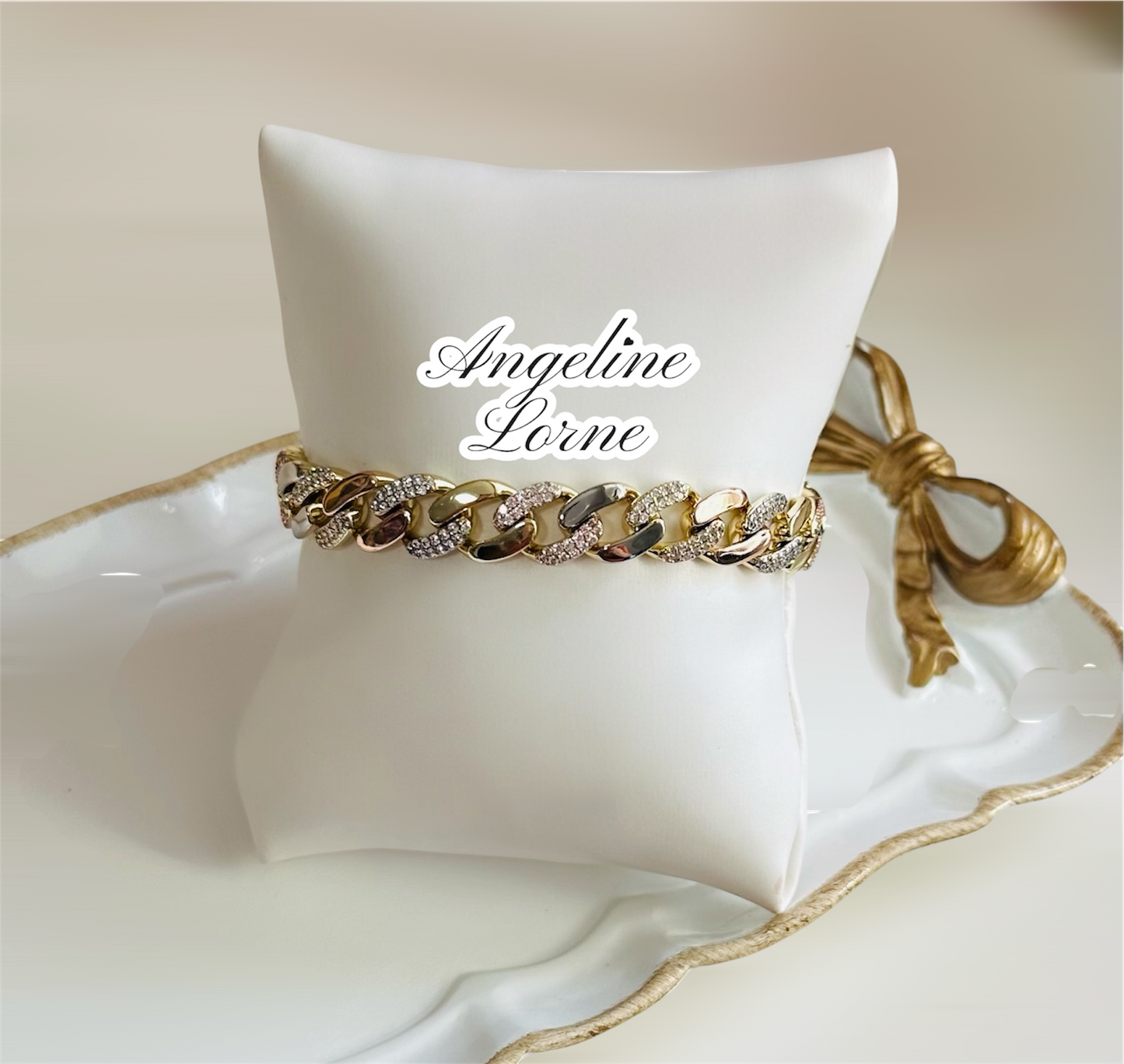 Pulsera 3 oros cubano Laminado 14k Capas Oro real Alta Calidad