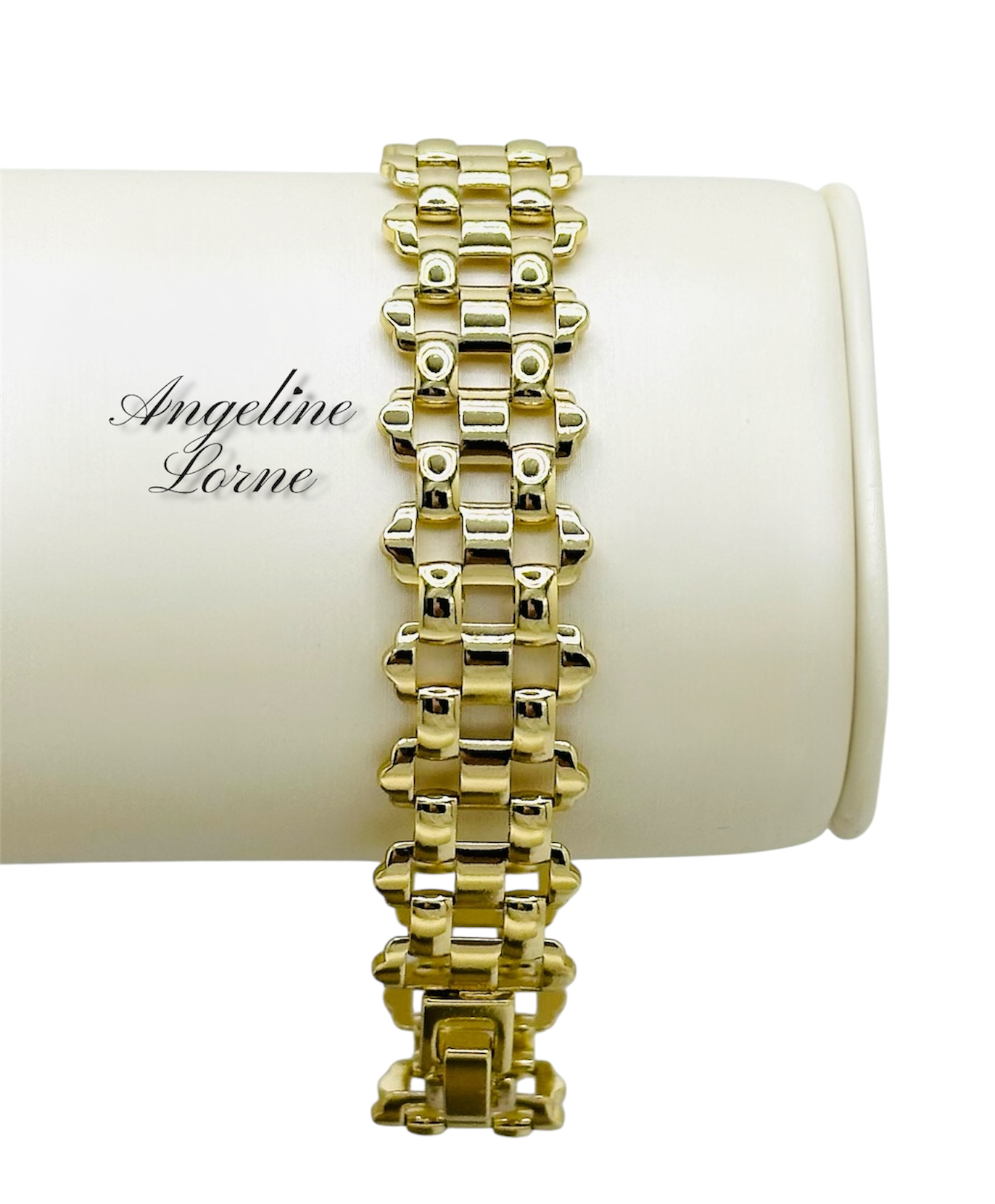 Pulseras anchas 13mm ajustable 7 y 8inch Laminado 14k capas en Oro real Uso Diario