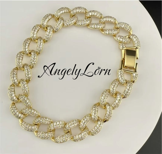 Pulsera cubana zirconia