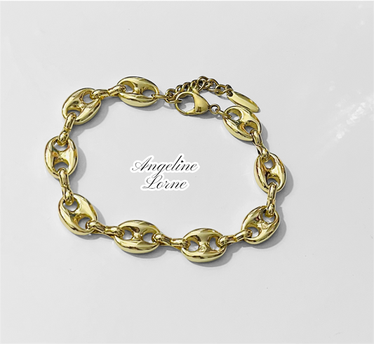 Pulsera granito ajustable en 7inch y 8 inch Laminado 14k capas en Oro real Uso Diario