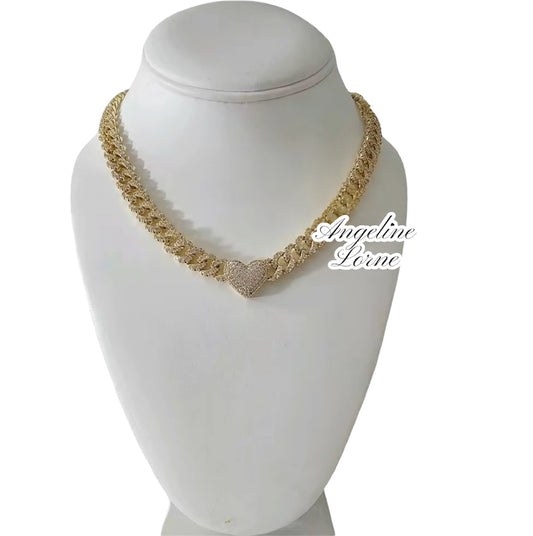 Corazón zirconia  estilo mona