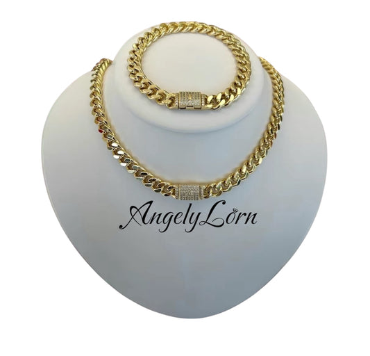 Set Monaco Necklace 8mm 18Inch and Bracelet 7Inch For Women Elegant Design