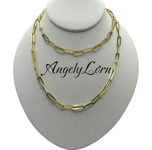 14k Laminated High Quality For Everyday Use, Necklace Paper Clips For Women Elegant Design