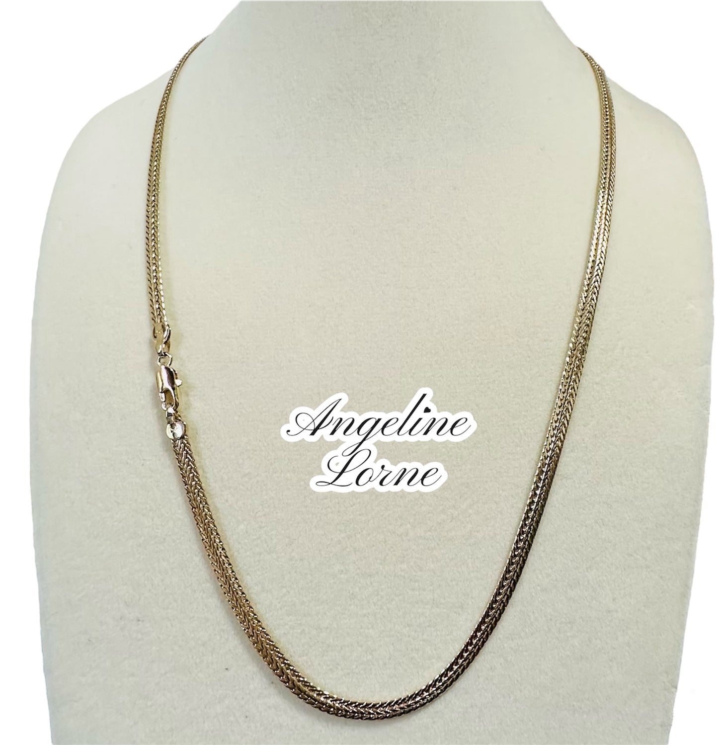 Cadenas cubana , lisa, Paper clip Laminadp 14K