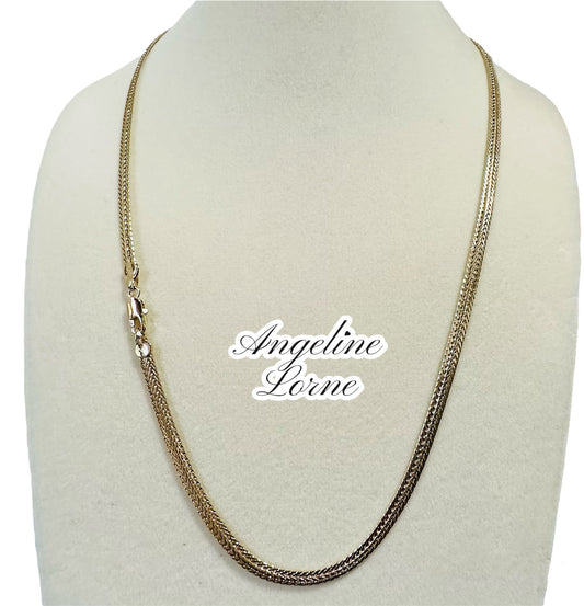 Cadena ancha espejo Oro Laminada 14K Alta Calidad