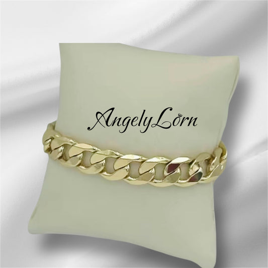 Bracelet cuban 11mm Liza Laminado 14k Ororeal uso diario