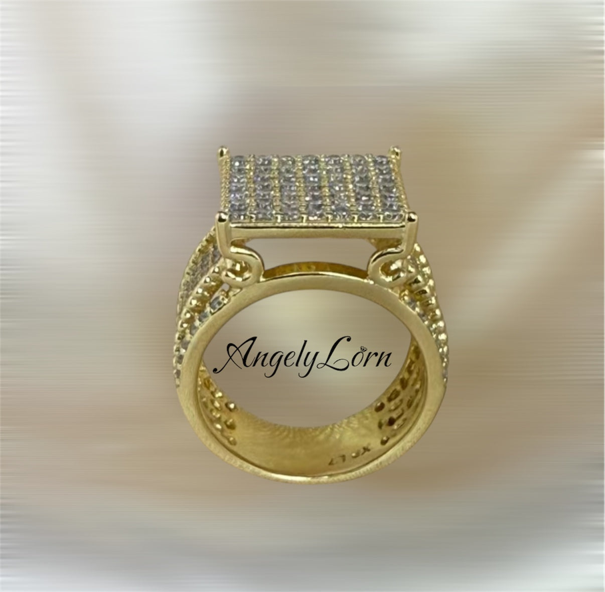14k Laminated High Quality For Everyday Use, Ring Square For women and Man Elegant Design ,Hypoallergenic