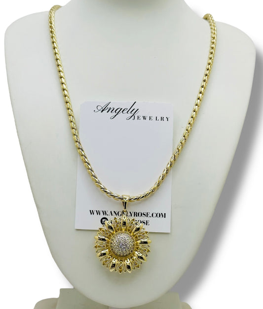 Cadena Girasol size 20inch Laminado 14k