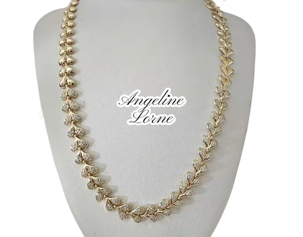 Collar corazón 20 inch Laminated 14k alta calidad