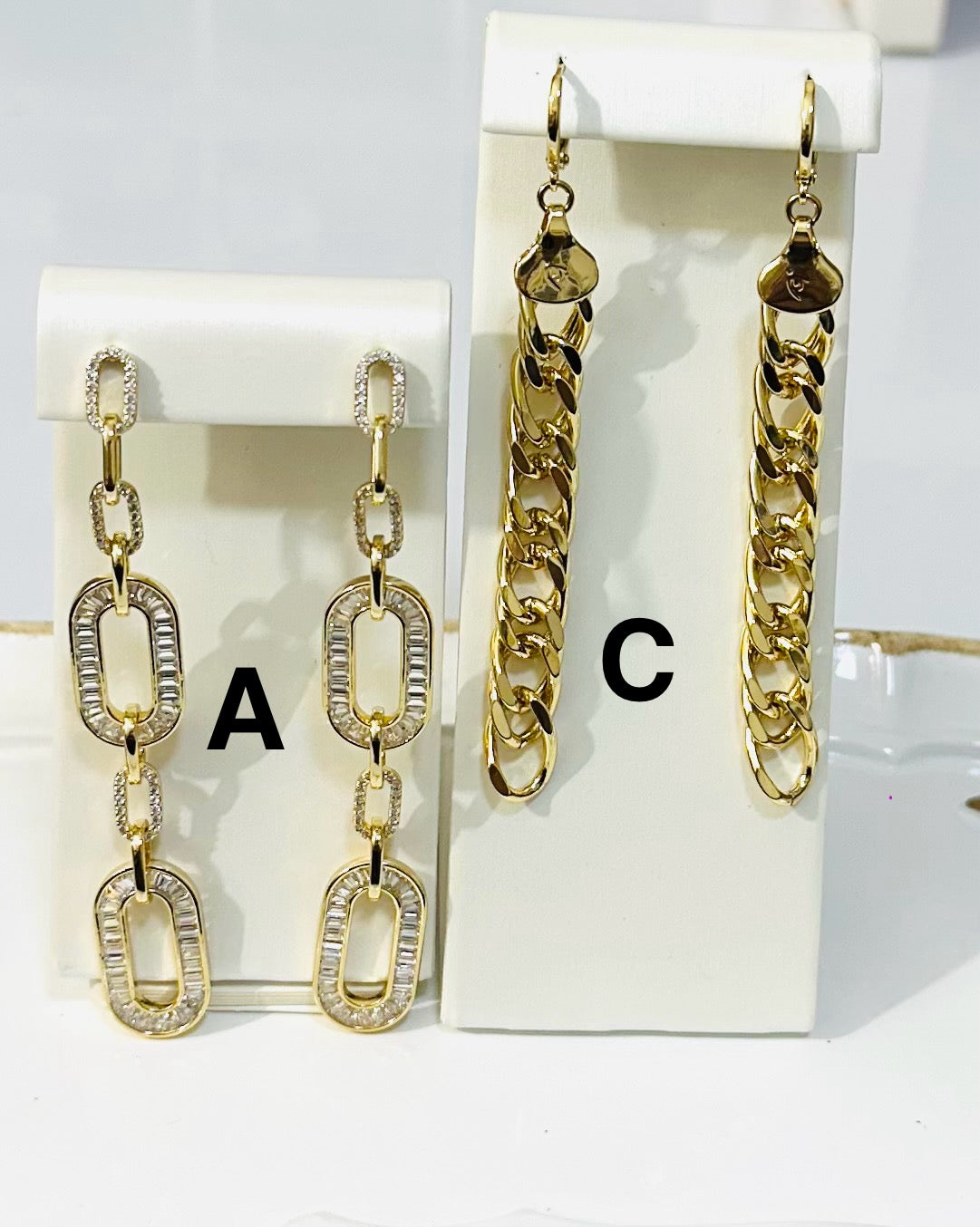 Aretes largos zirconia
