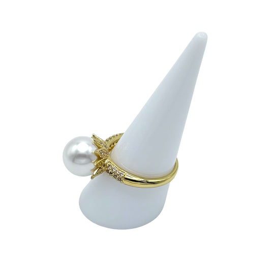 Anillo perla flor