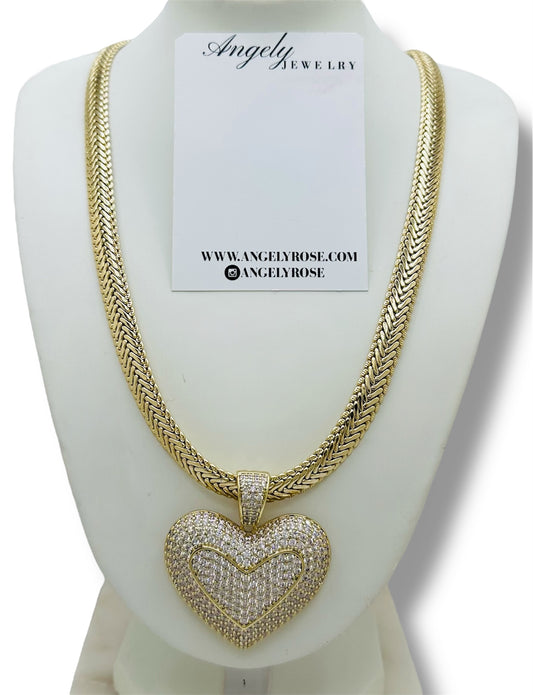 Corazón y Cadena gruesa 20 inch