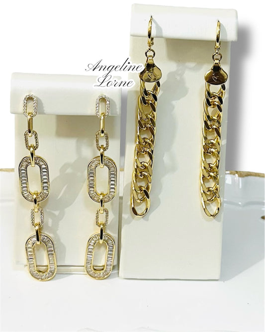 Aretes largos zirconia
