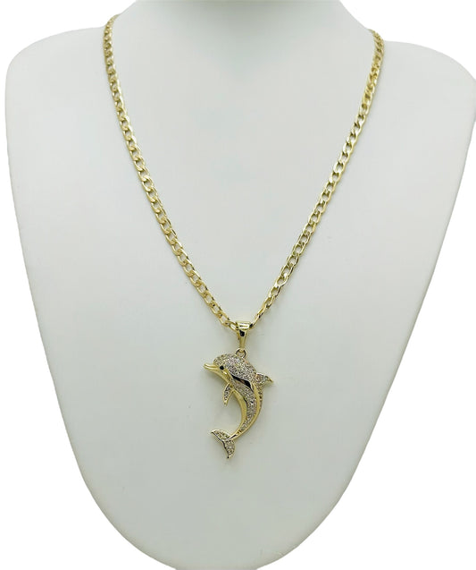 Delfín zirconia 14k Laminated 14k High Quality For Everyday Use
