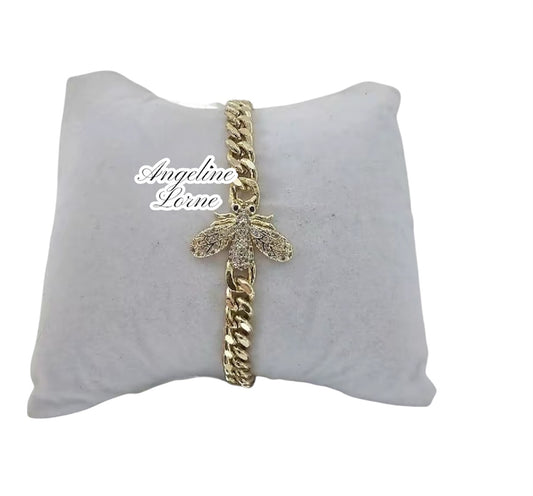 Bracelet Mariposa 6mm Laminado Oro 14k Alta calidad