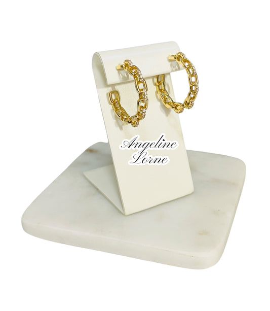 Earrings small Hoops 15mm zircon For women Elegant